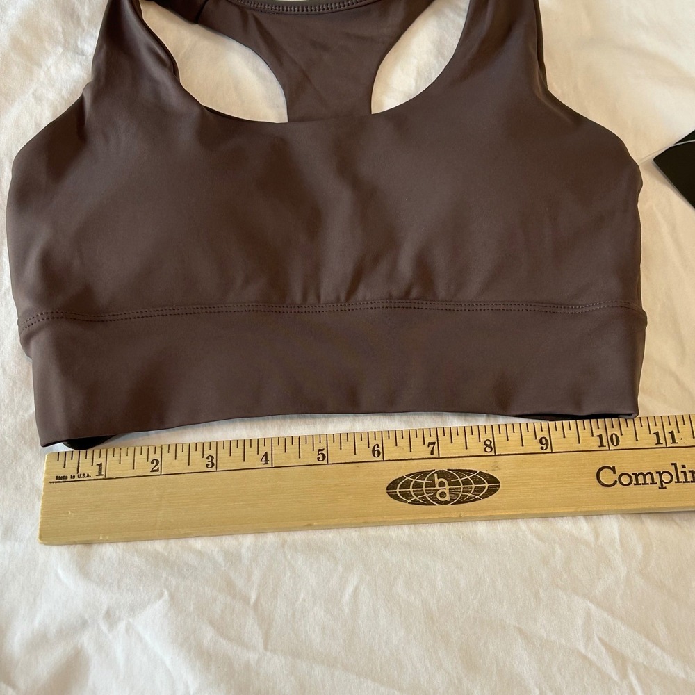 SOCIAL Racerback Sports Bra Brown Purple Activewear Top XS NWT - Picture 3 of 8